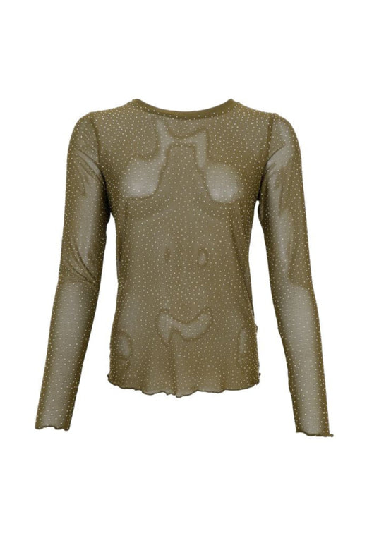 Black Colour - Bcalexis Blouse W/Stones 40746 - Shirts,Mesh & Basic Blouses - Hunter Green