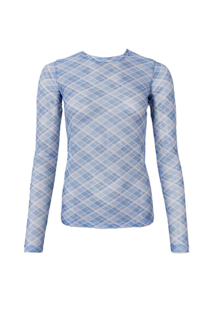 Black Colour - Bcanne Mesh Blouse 41138 - Shirts - Blue Check