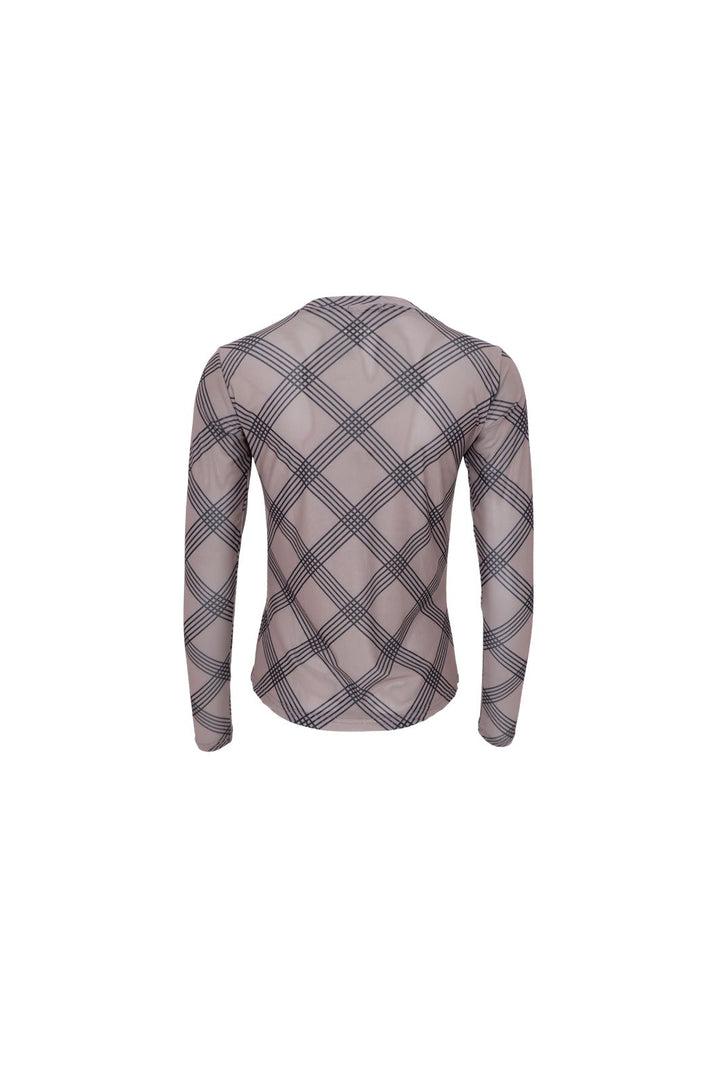 Black Colour - Bcannie Mesh Blouse 3846 - Shirts,Mesh & Basic Blouses - Taupe Argyle