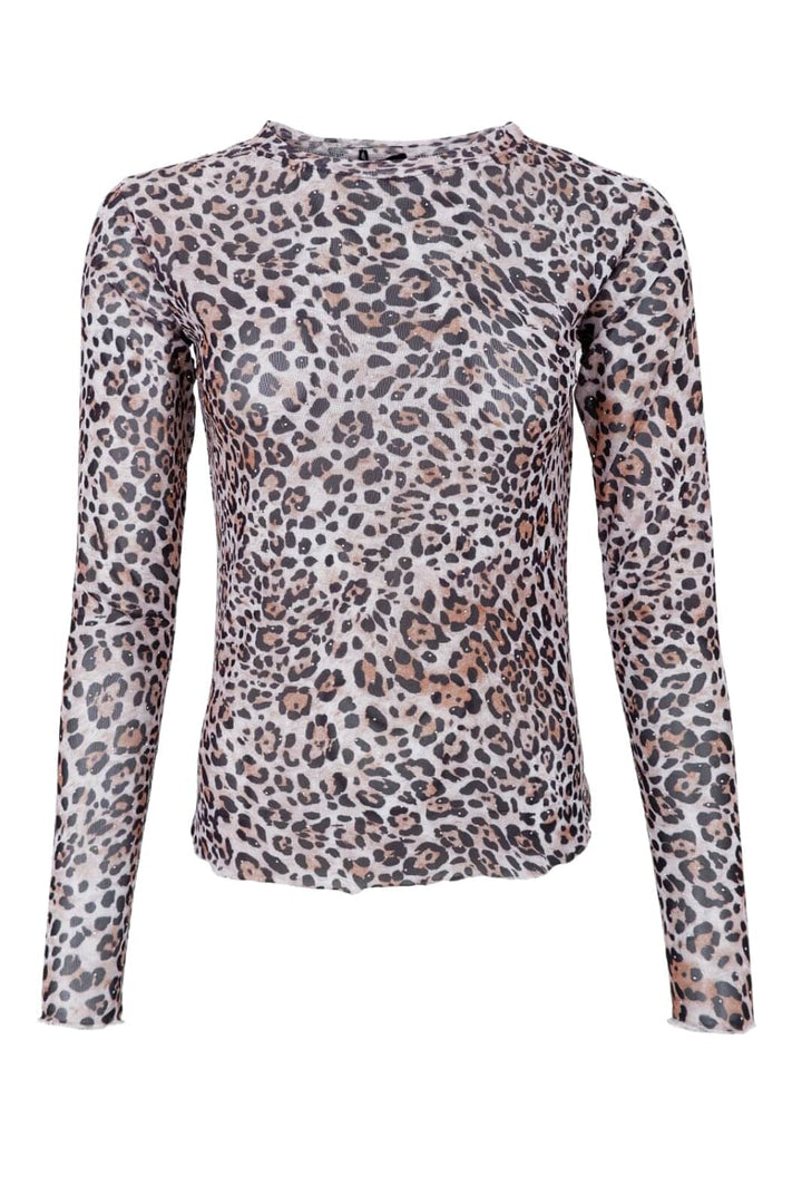 Black Colour - Bcannie Shimmer Mesh Blouse 41070 - Shirts - Leopard Bluser 
