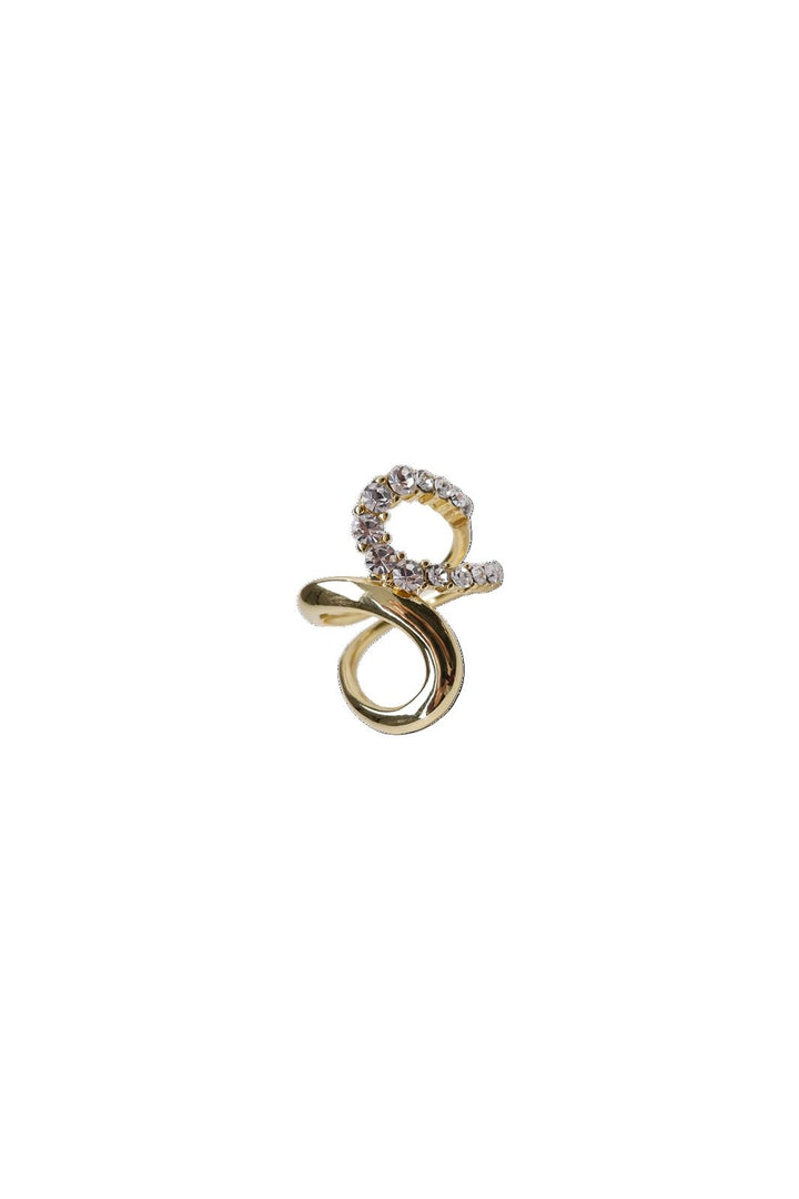 Black Colour - Bcbeau Mini Scarf Ring 4497 - Gold Coloured