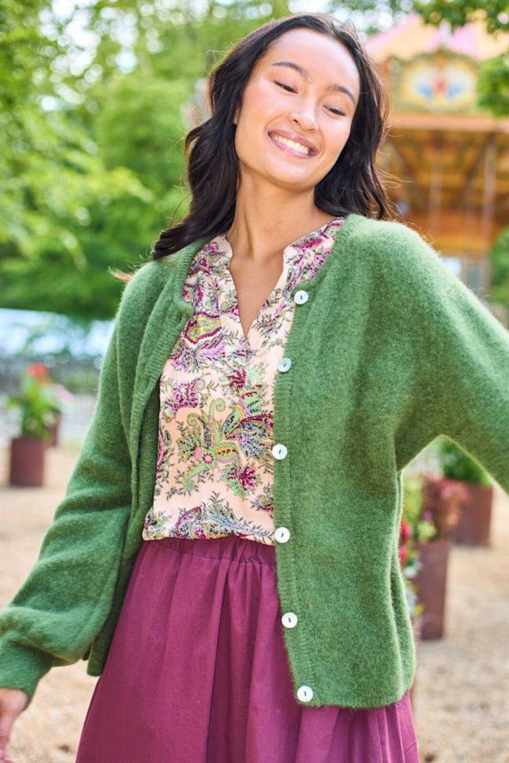 Black Colour - Bcbella Knit Cardigan 1205 - Moss Green Cardigans 