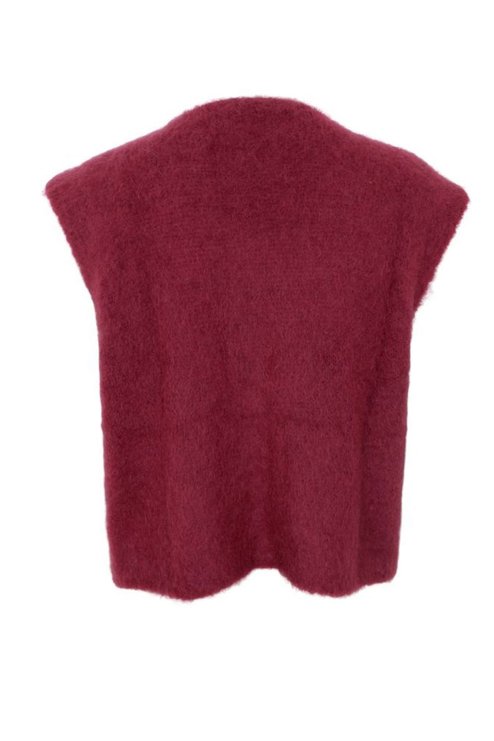 Black Colour - Bcbjoerk Knitted Button Vest 1217 - Plum Strikbluser 