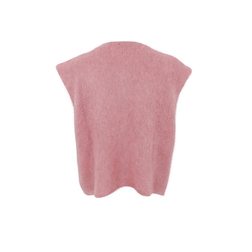 Black Colour - Bcbjoerk Knitted Button Vest 1217 - Winter Rose Strikbluser 