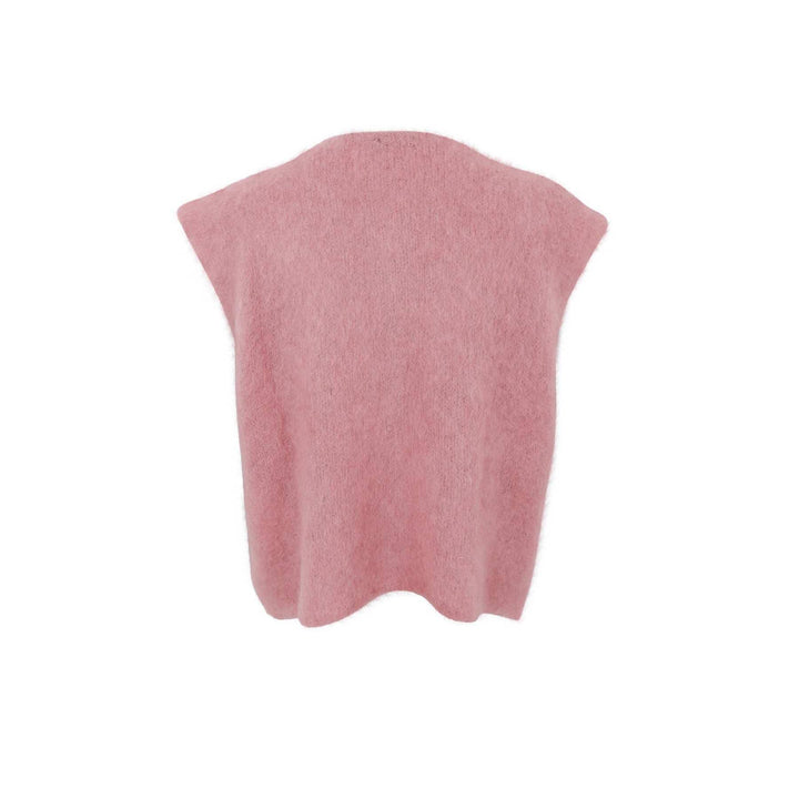 Black Colour - Bcbjoerk Knitted Button Vest 1217 - Winter Rose Strikbluser 