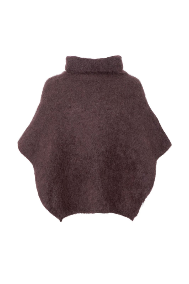 Black Colour - Bcbjoerk Roll Neck Poncho 1273 - Coffee