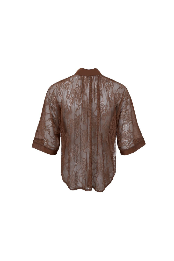 Black Colour - Bccarla Lace Shirt 41216 - Hazelnut