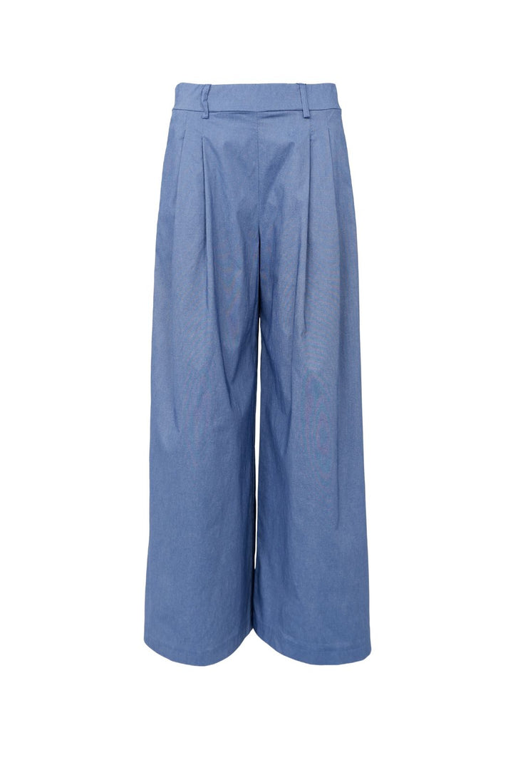 Black Colour - Davina Wideleg Pant 40865 - Lt. Denim Melange