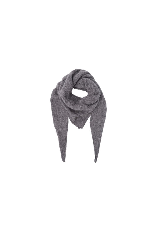 Black Colour - Bcdell Knitted Mini Scarf 208327 - Grey Melange