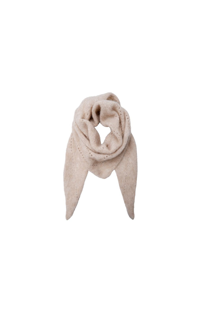 Black Colour - Bcdell Knitted Mini Scarf 208327 - Natural