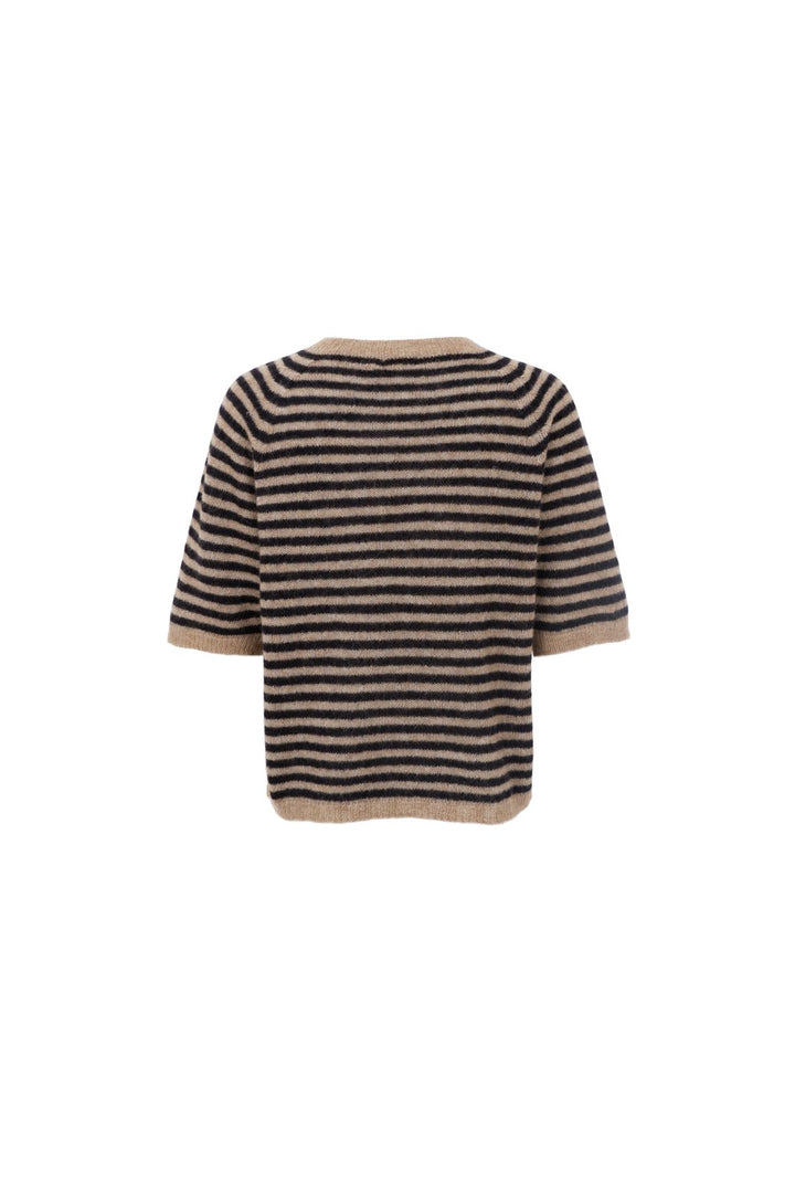 Black Colour - Dell Striped Jumper 1214 - Black