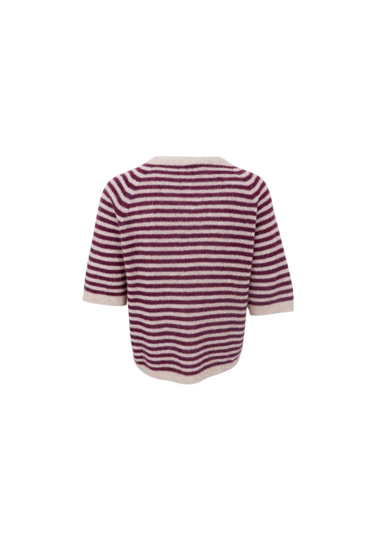 Black Colour - Dell Striped Jumper 1214 - Plum