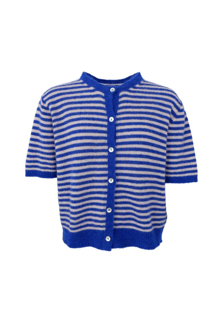 Black Colour - Bcdell Striped Ss Cardigan 1256 - Blue