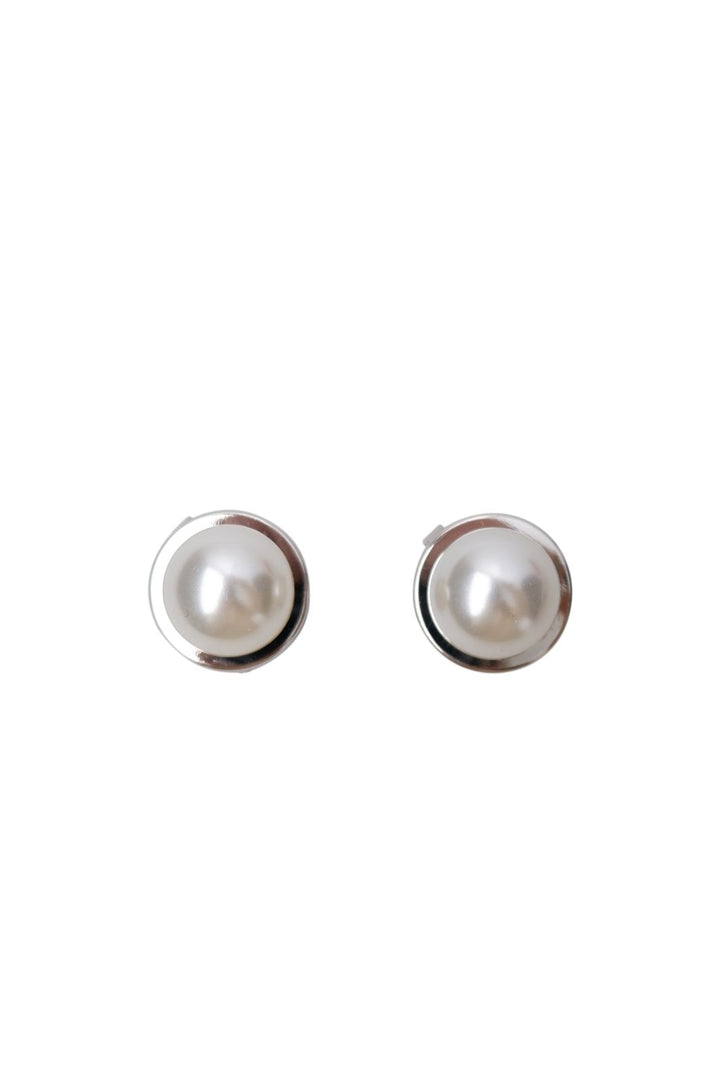 Black Colour - Bcdowny Button Covers, 2 Pcs. Set 4531 - Pearl Silver Coloured