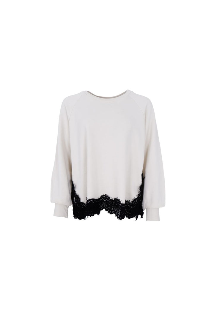 Black Colour - Bcevy Lace Sweatshirt 41089 - Off White