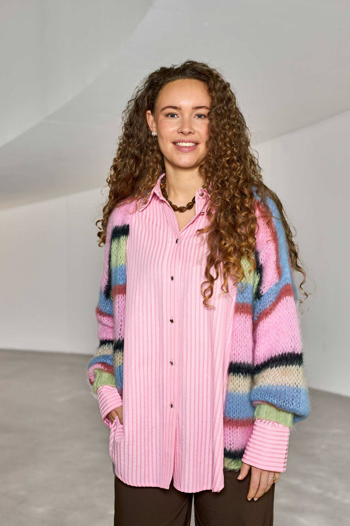 Black Colour - Bcfrey Striped Cardigan 1238 - Soft Candy Cardigans 