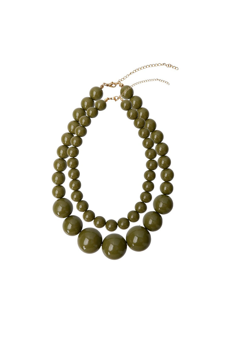 Black Colour - Bcholly Double Necklace 4562 - Army