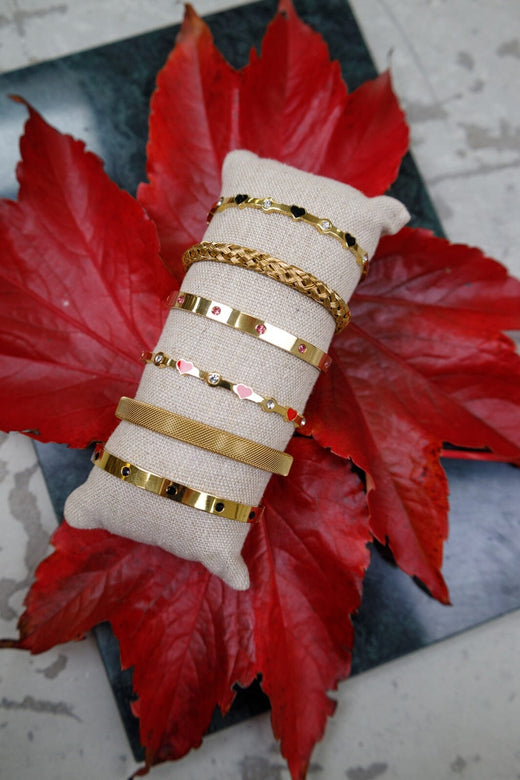 Black Colour - Bcjanet Bracelet 4429 - Gold Coloured