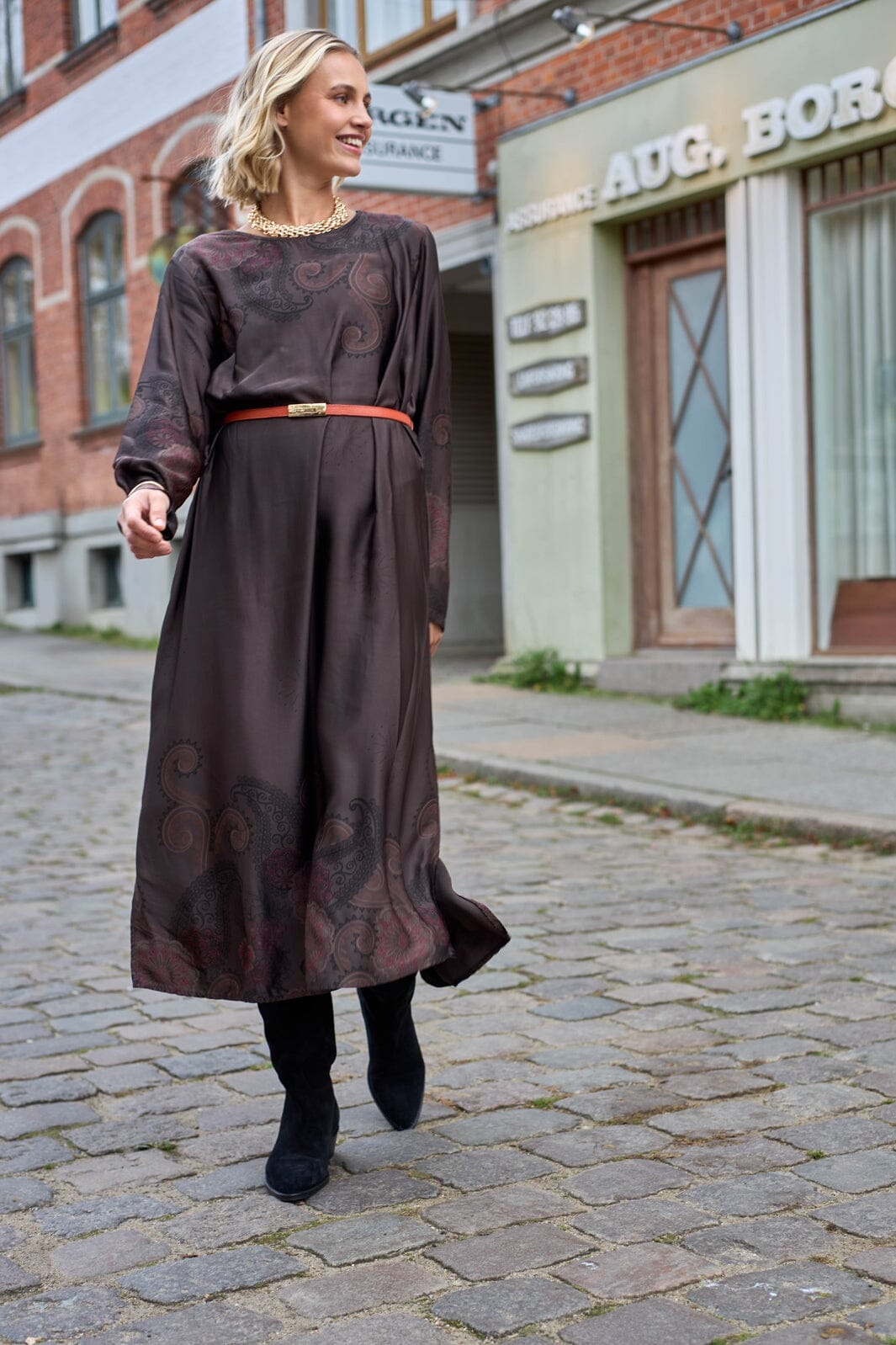 Black Colour - Bcjasmine Long Dress 40932 - Mocca