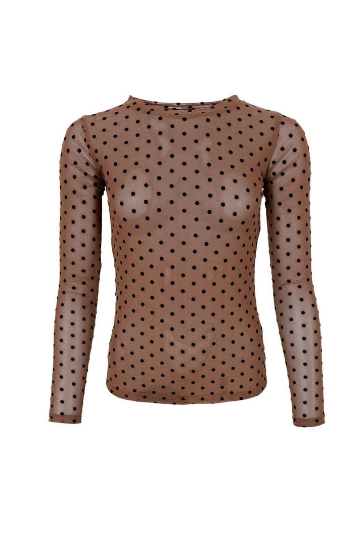 Black Colour - Bcjennie Dotted Mesh Blouse 40611 - Shirts - Nougat Bluser 