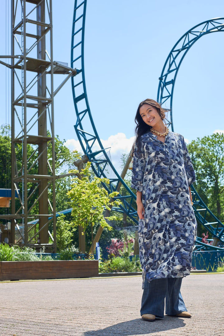 Black Colour - Kenna Shirt Dress 40927 - Fall Blue