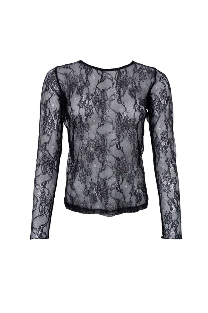 Black Colour - Bclara Lace Blouse 41029 - Shirts - Black Bluser 