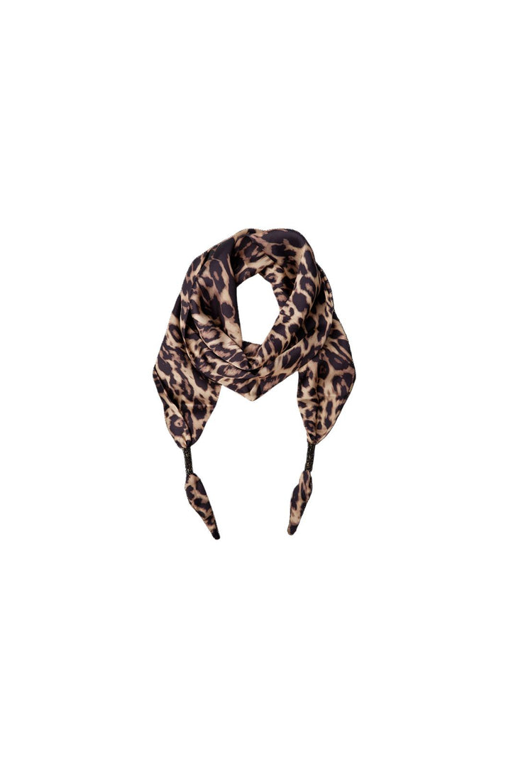 Black Colour - Bcleodora Mini Scarf Double Layer 3648 - Leopard