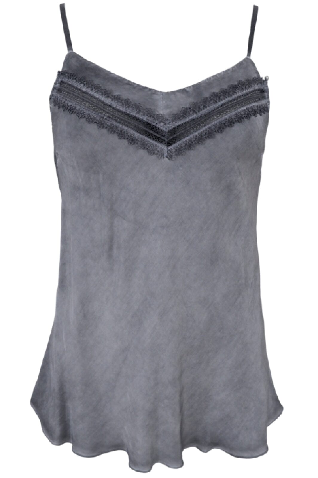 Black Colour - Bclou Satin Strap Top - Grey T-shirts 