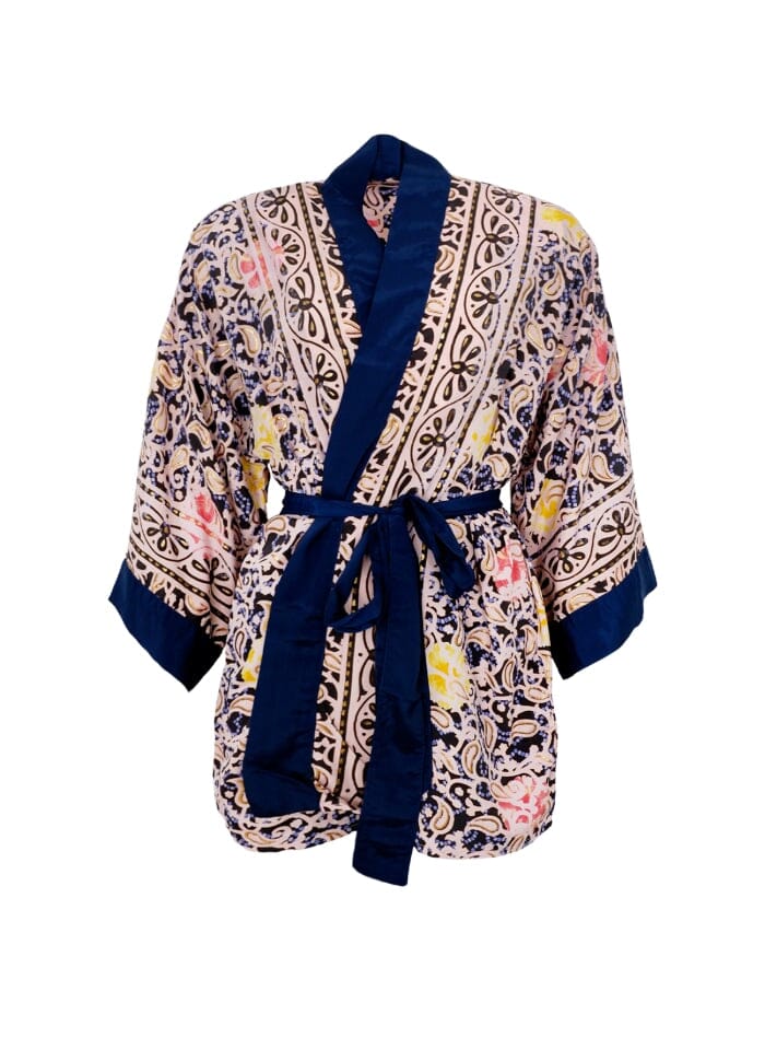 Black Colour - Bcluna Short Kimono - Blue Decor Kimono 