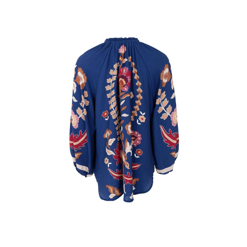 Black Colour - Bcmarigold Blouse 41024 - Dk. Blue Flower Bluser 