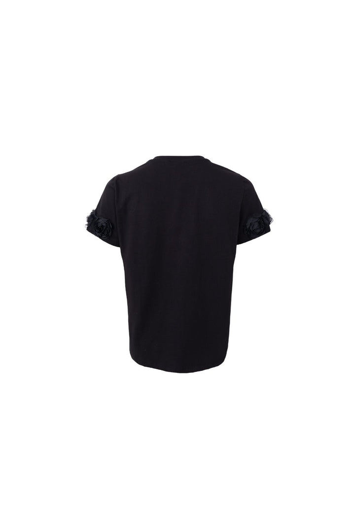 Black Colour - Bcmay Flowerpatch Tee 41102 - Shirts - Black