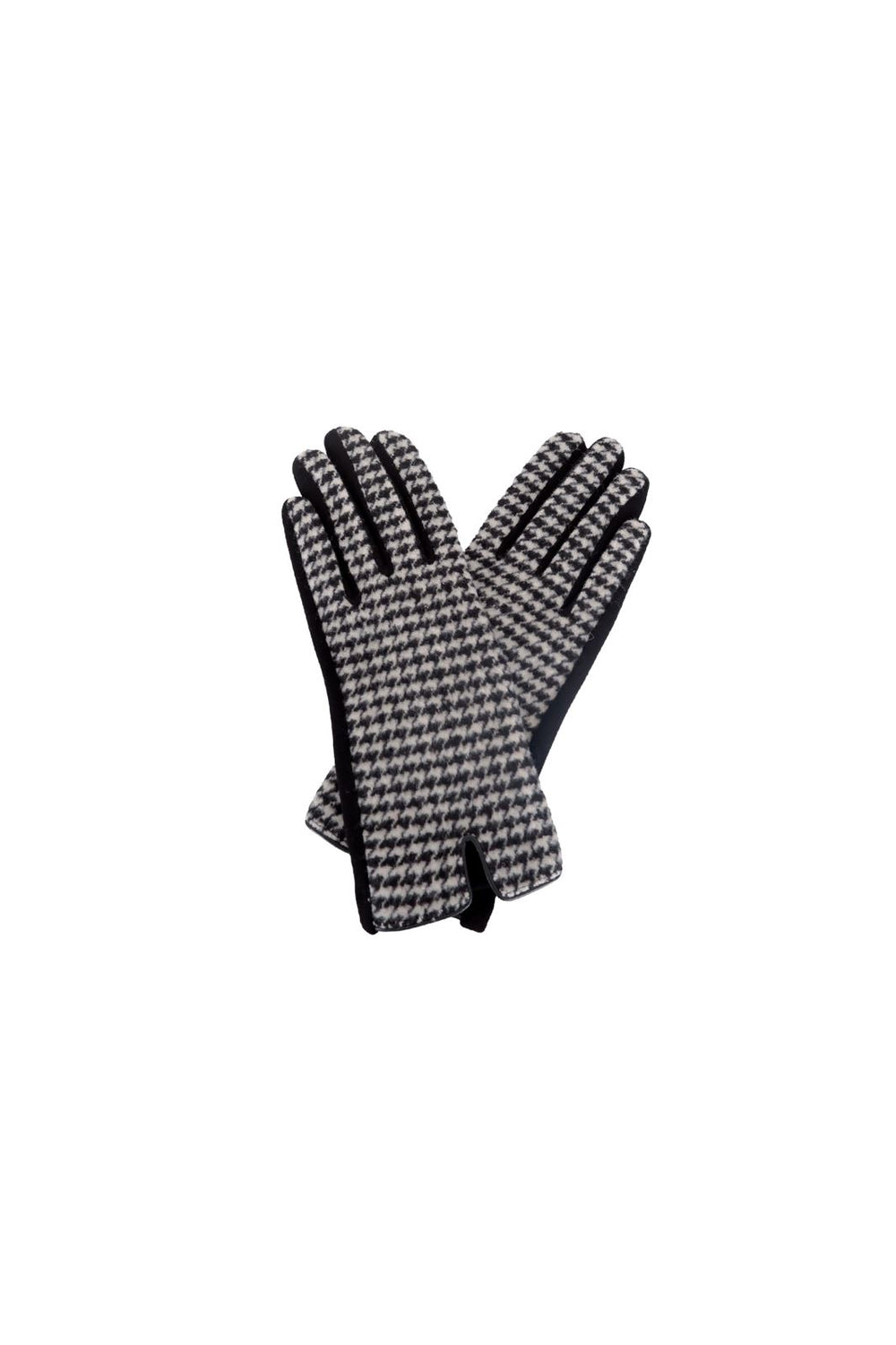 Black Colour - Bcmei Chekered Gloves - Black&White