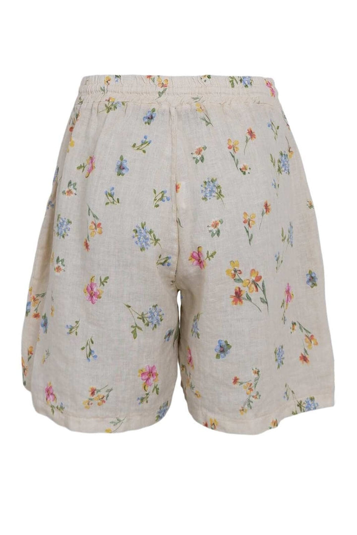 Black Colour - Bcmelina Linen Shorts 40575 - Flower