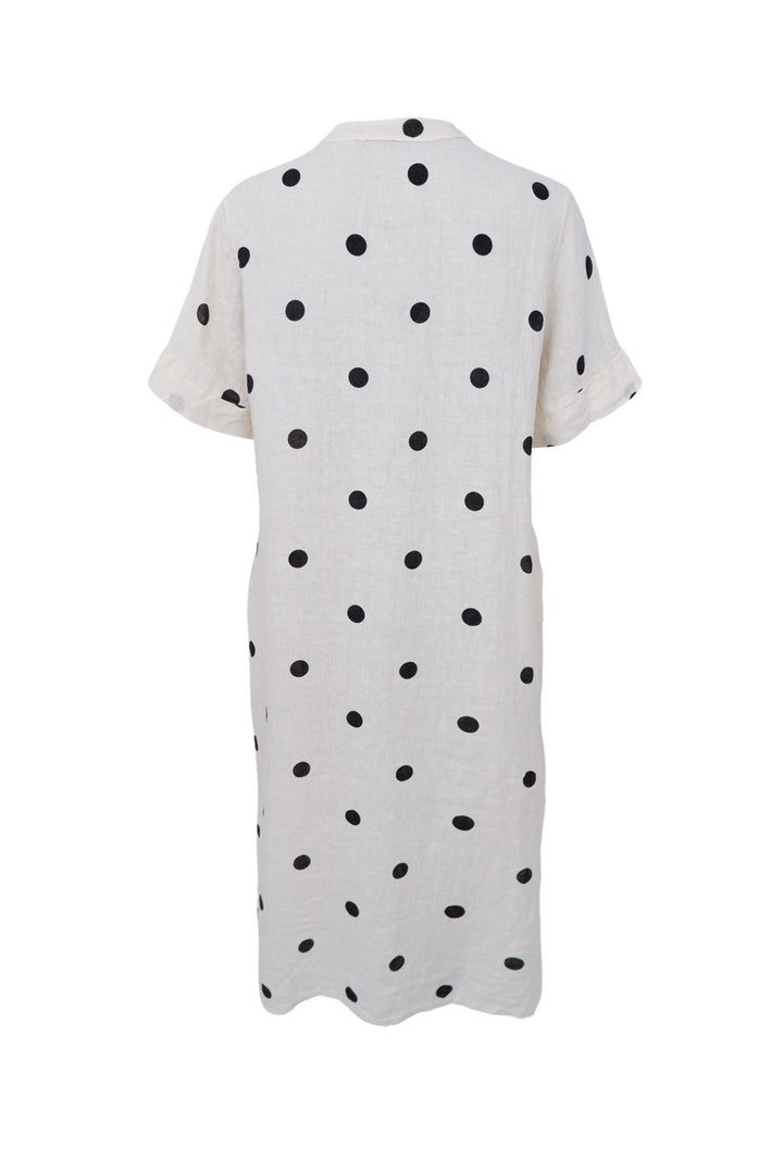 Black Colour - Bcmelina Long Linen Dress 40412 - Dot