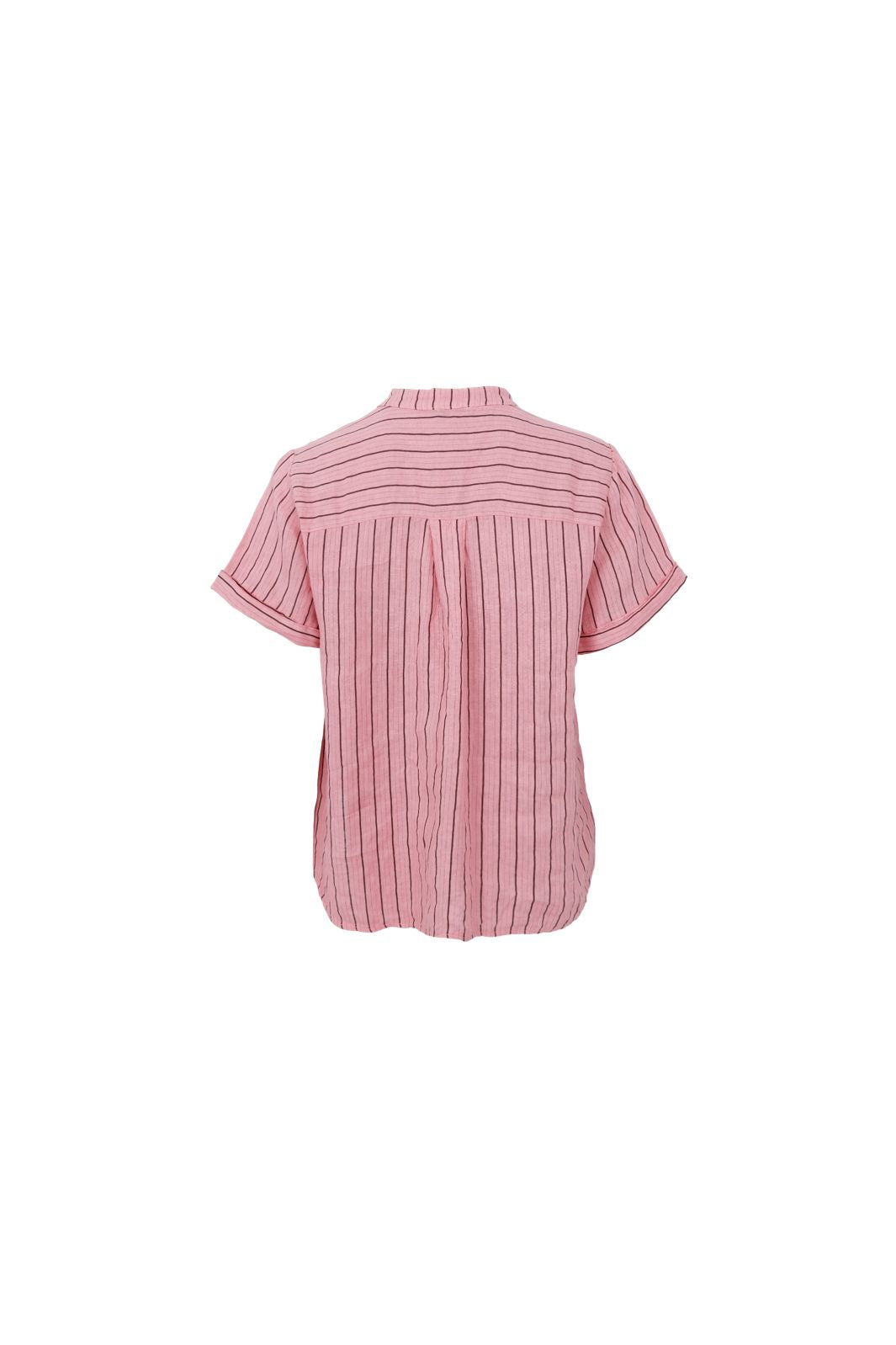 Black Colour - Bcmelina Ss Linen Shirt 41104 - Rose Stripe