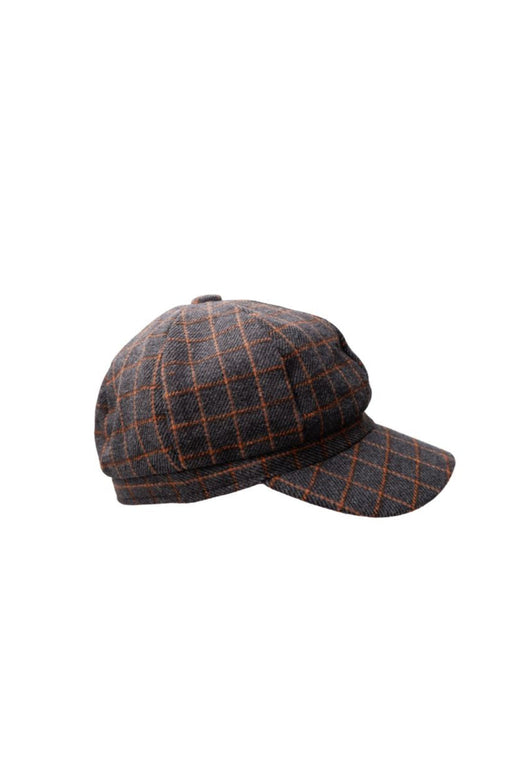Black Colour - Bcrosina Checked Cap 8056 - Dk.Grey