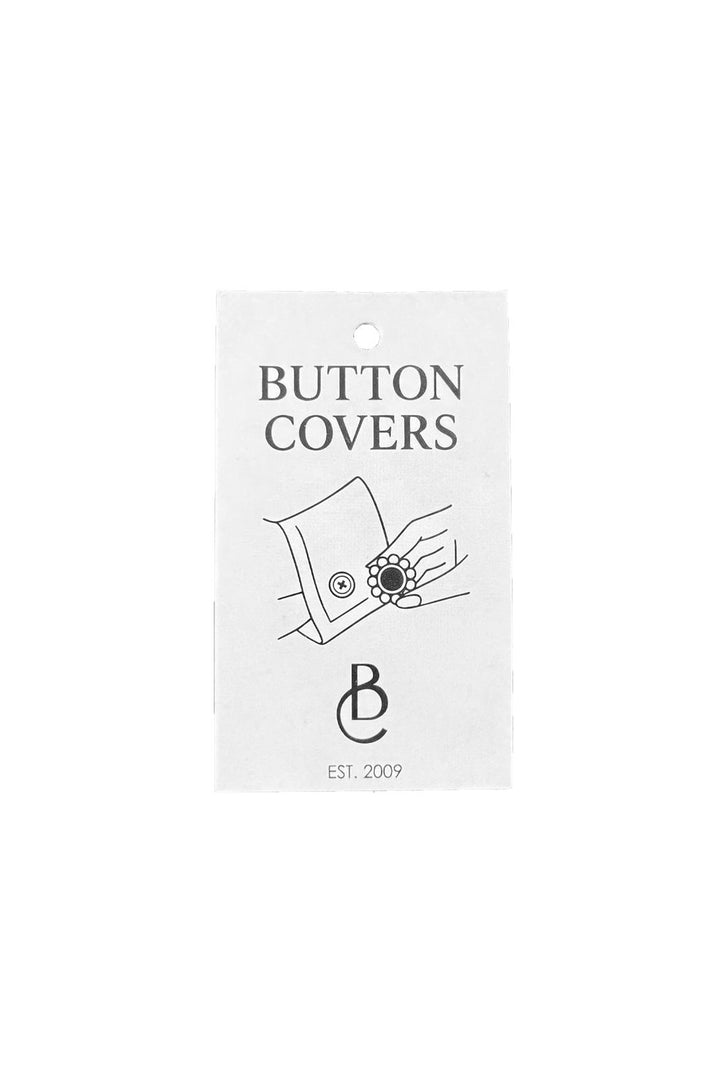Black Colour - Bcsiva Button Covers, 2 Pcs. Set 4478 - Clear