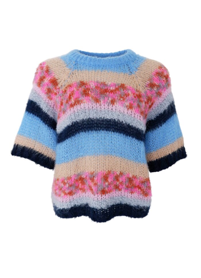 Black Colour - Bcsophie Striped Jumper 1242 - Blue Multi Strikbluser 