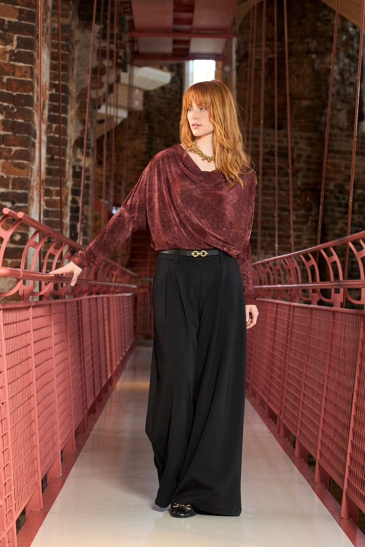 Black Colour - Bctessa Ls Blouse 40941 - Plum