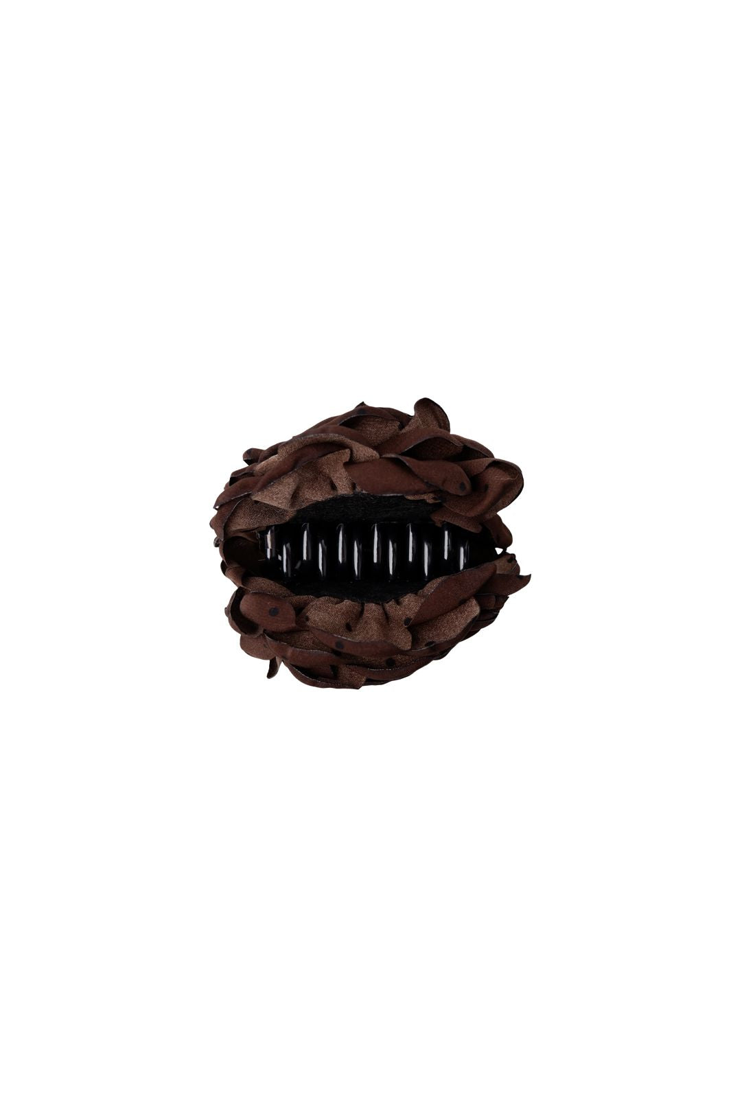 Black Colour - Bcvilla Mega Flower Hair Claw 6027 - Coffee W. Dots