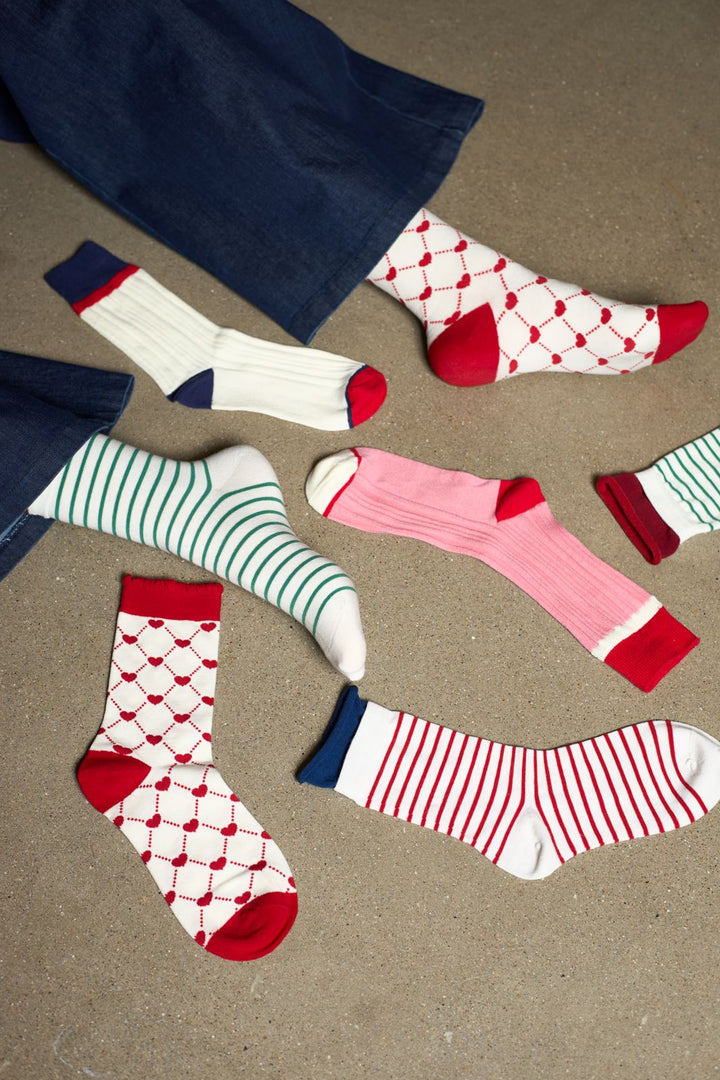 Black Colour - Bcwilhelmine Sock 8502 - Green Stripe