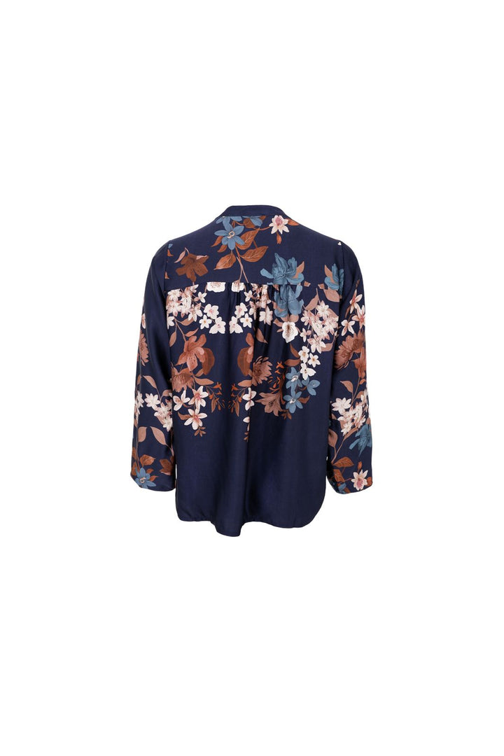 Black Colour - Bczendaya Ls Blouse 41028 - Navy Flower