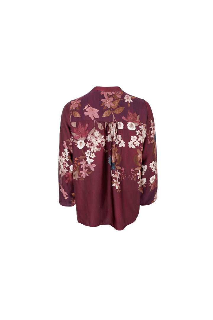 Black Colour - Bczendaya Ls Blouse 41028 - Plum Flower