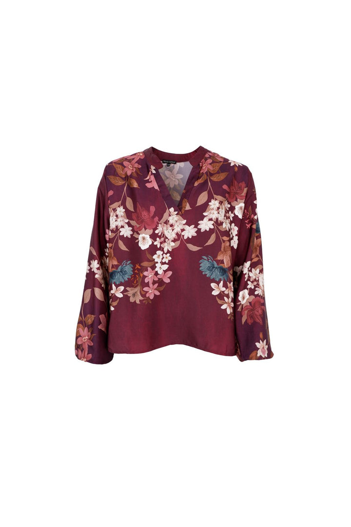 Black Colour - Bczendaya Ls Blouse 41028 - Plum Flower