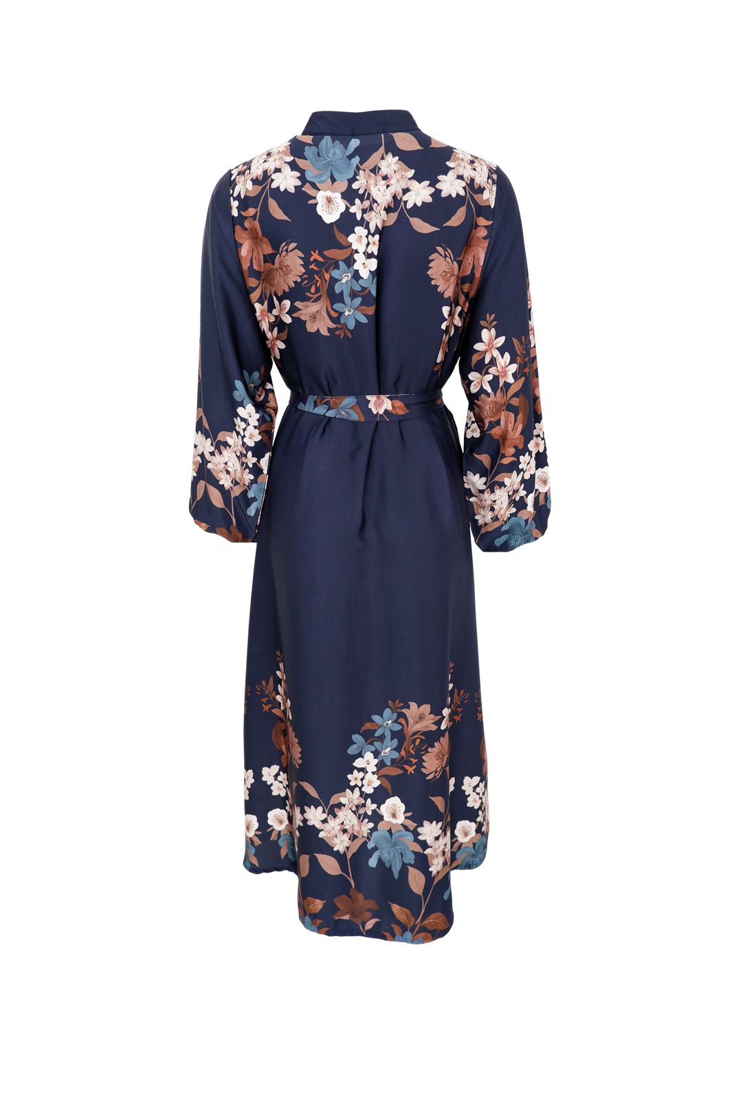 Black Colour - Bczendaya Satin Dress 41027 - Navy Flower