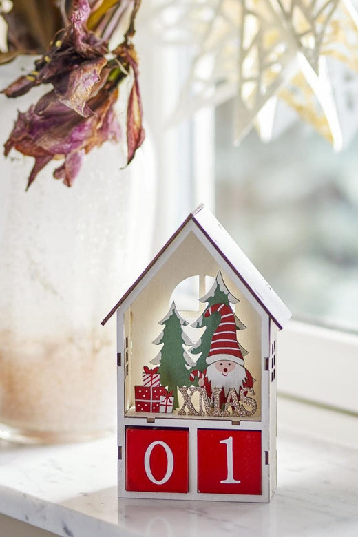 Bloomingville - Edmund Kalender, Rød, Krydsfiner 82061117 - Red Jul 