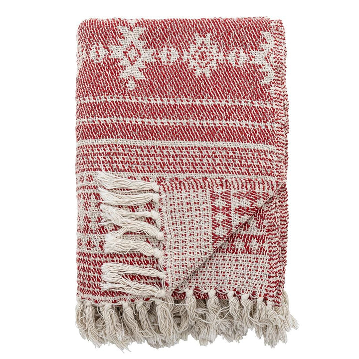 Bloomingville - Oia Plaid, Rød, Genanvendt Bomuld 82066518 - Red