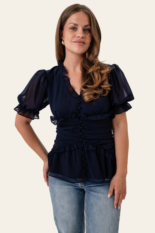 BYIC - Arielic Blouse A25221 - Navy Bluser 