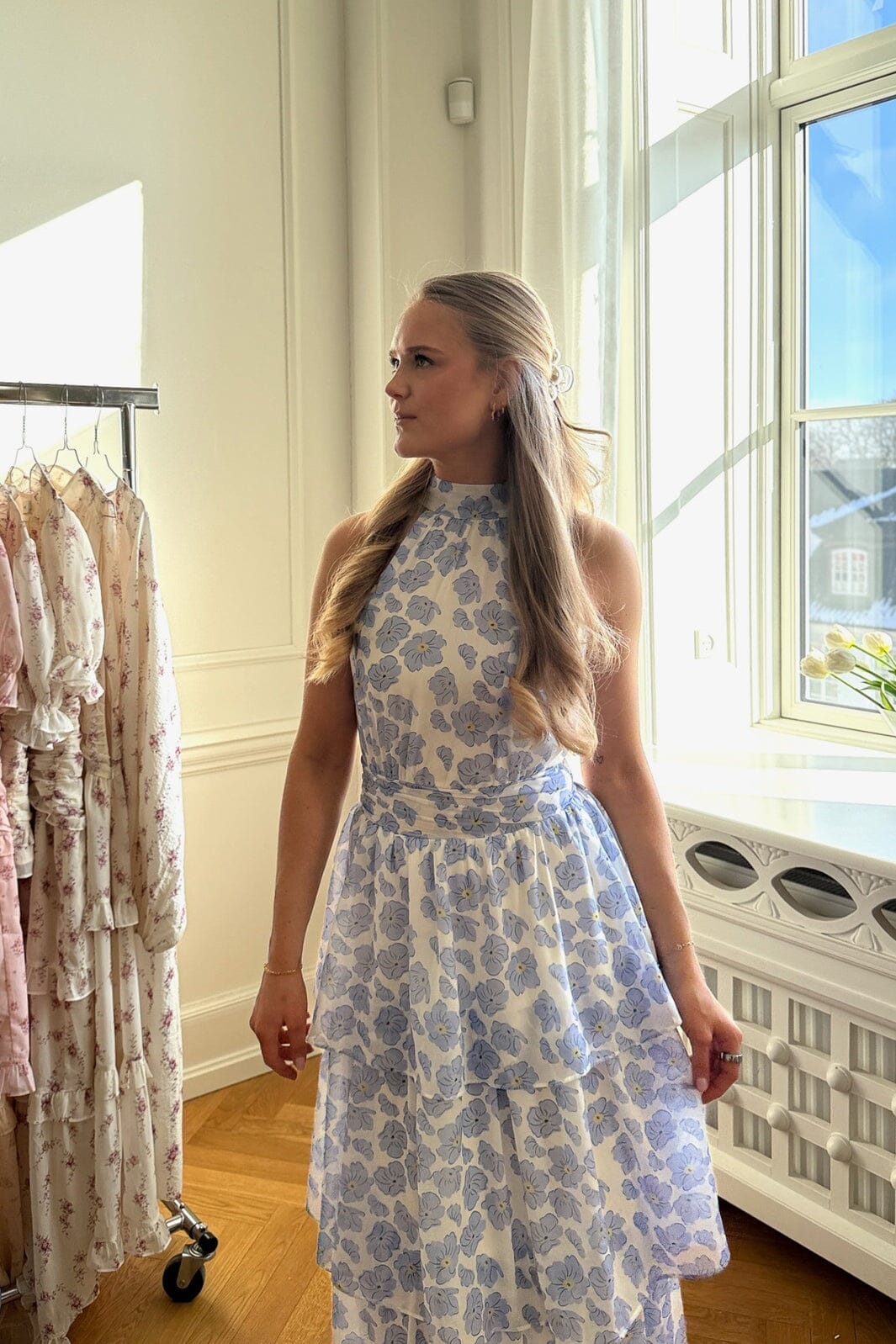 BYIC - Belleic Long Dress A25141 - Blue Dazzling Flower