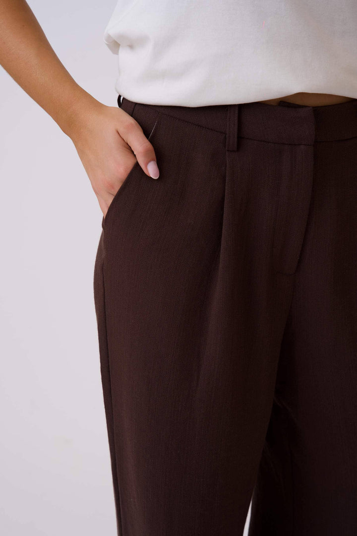 BYIC - Celinaic Pants A2351 - Dark Brown Texture Bukser 